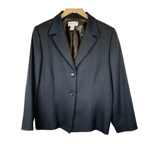 Pendleton Black Single Breasted 100% Virgin Wool Lined Blazer Women’s Size 14